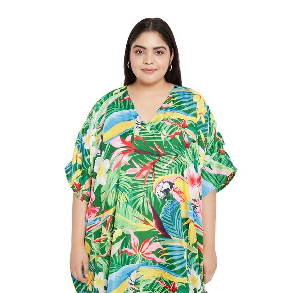 Womens Full Length Kaftan Dress for Bikini Cover up One Size Maxi Dress for Home - Picture 7 of 9